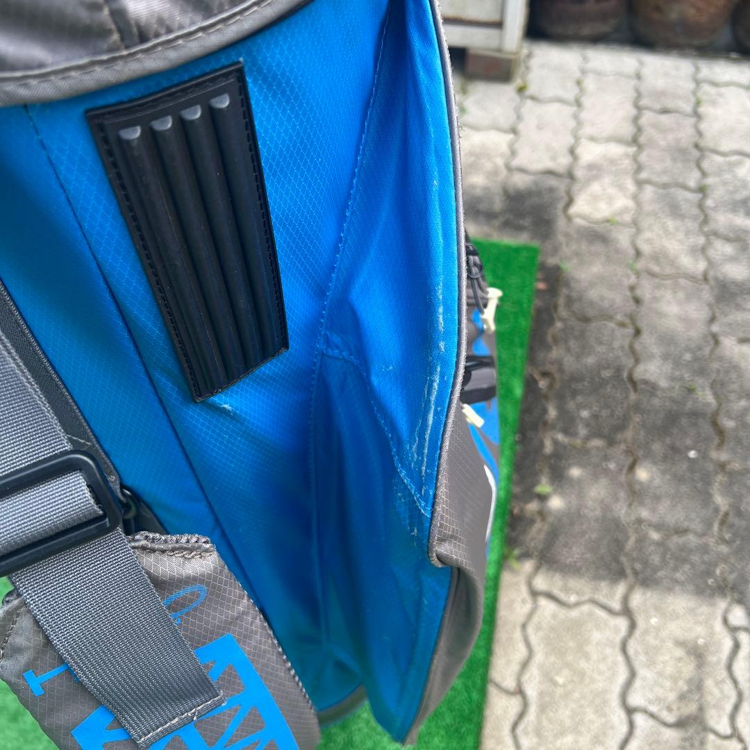 多機能ポケット付きゴルフバッグ グレー/青