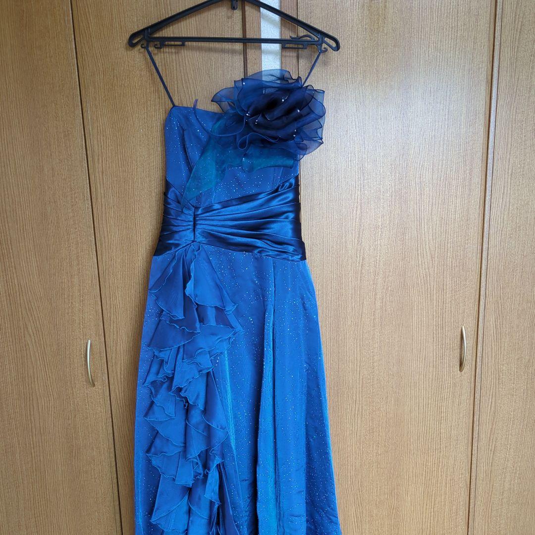 AIMER＊　ロングドレス　ブルー　ラメ　9号