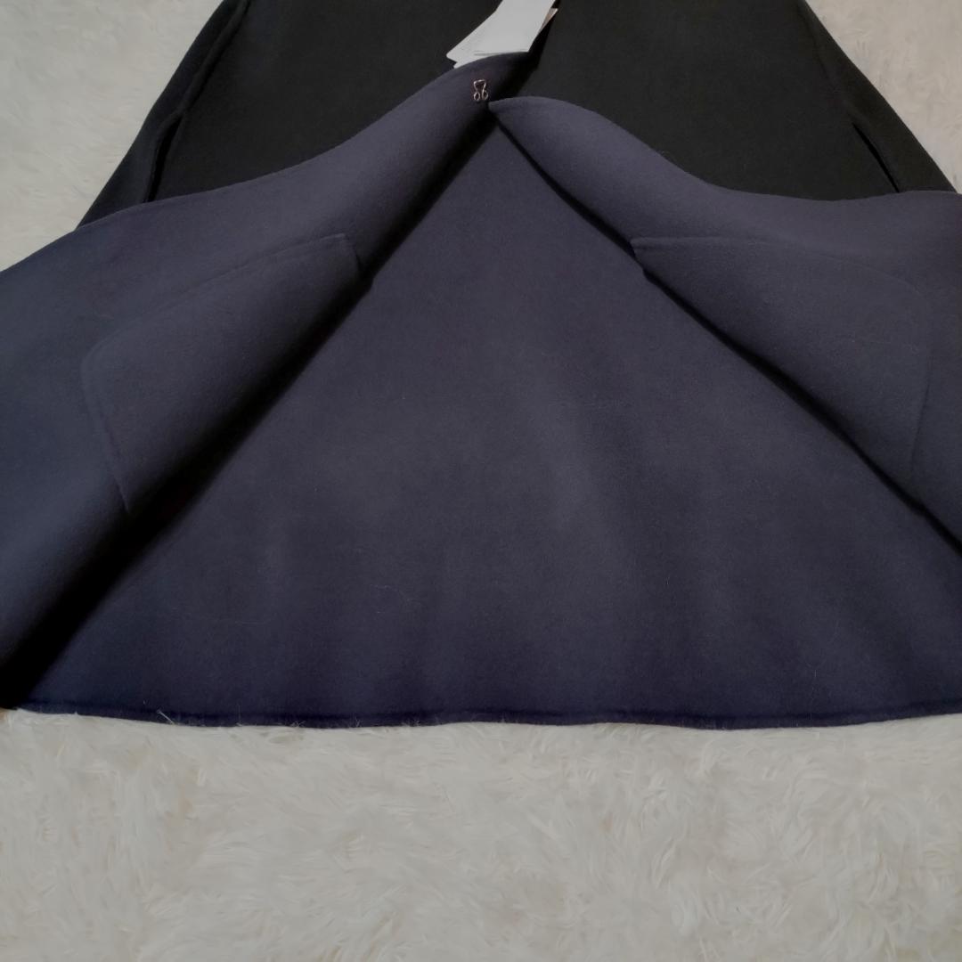 新品✨　ユナイテッドアローズ バイカラーリバーケープ　ネイビーブラック　ポンチョ