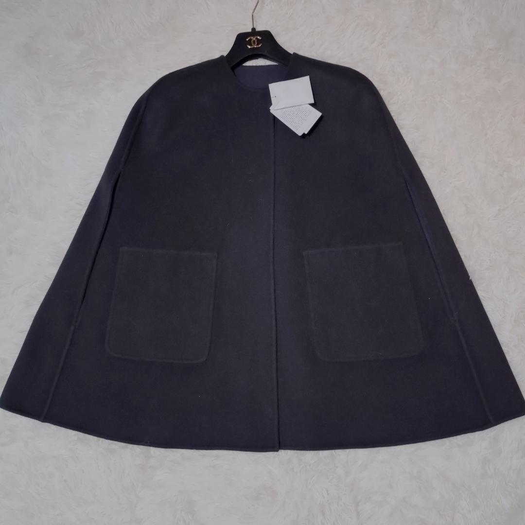 新品✨　ユナイテッドアローズ バイカラーリバーケープ　ネイビーブラック　ポンチョ