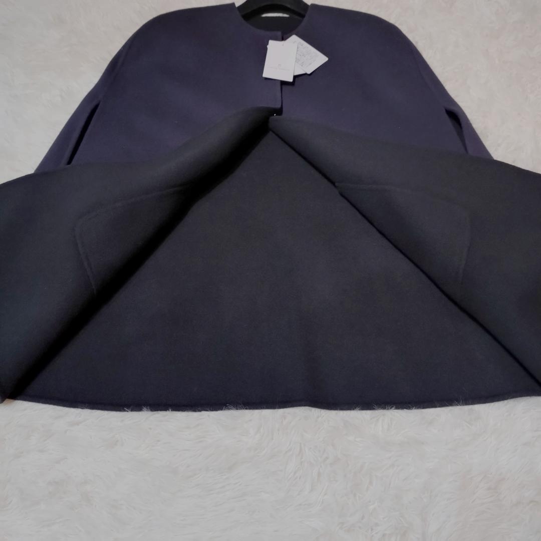 新品✨　ユナイテッドアローズ バイカラーリバーケープ　ネイビーブラック　ポンチョ