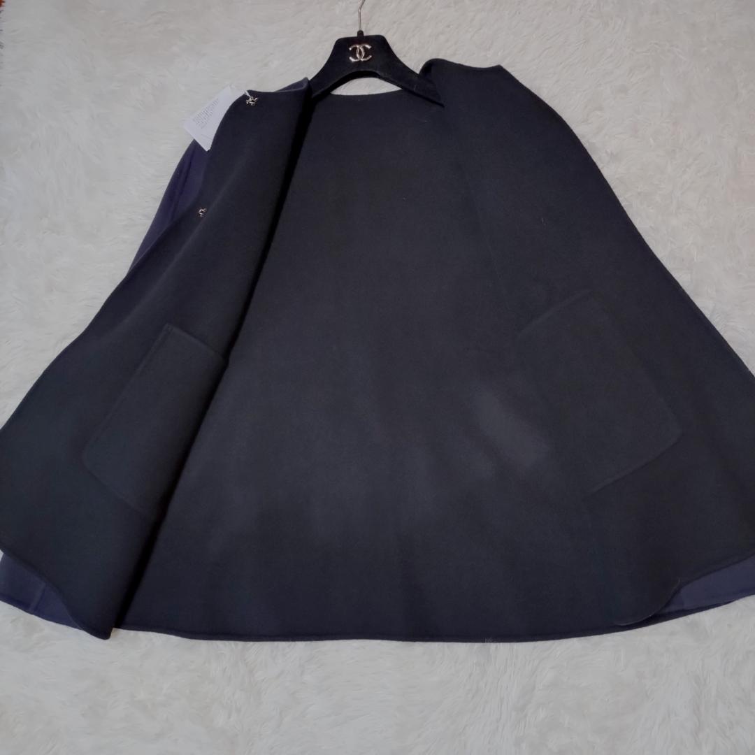 新品✨　ユナイテッドアローズ バイカラーリバーケープ　ネイビーブラック　ポンチョ