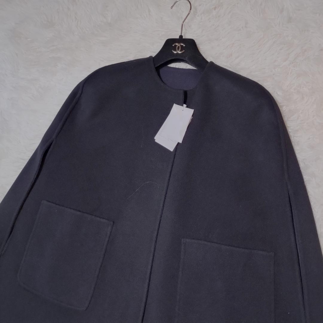 新品✨　ユナイテッドアローズ バイカラーリバーケープ　ネイビーブラック　ポンチョ