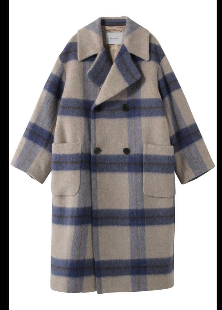 エリオポール　チェスターシャギーチェックコート