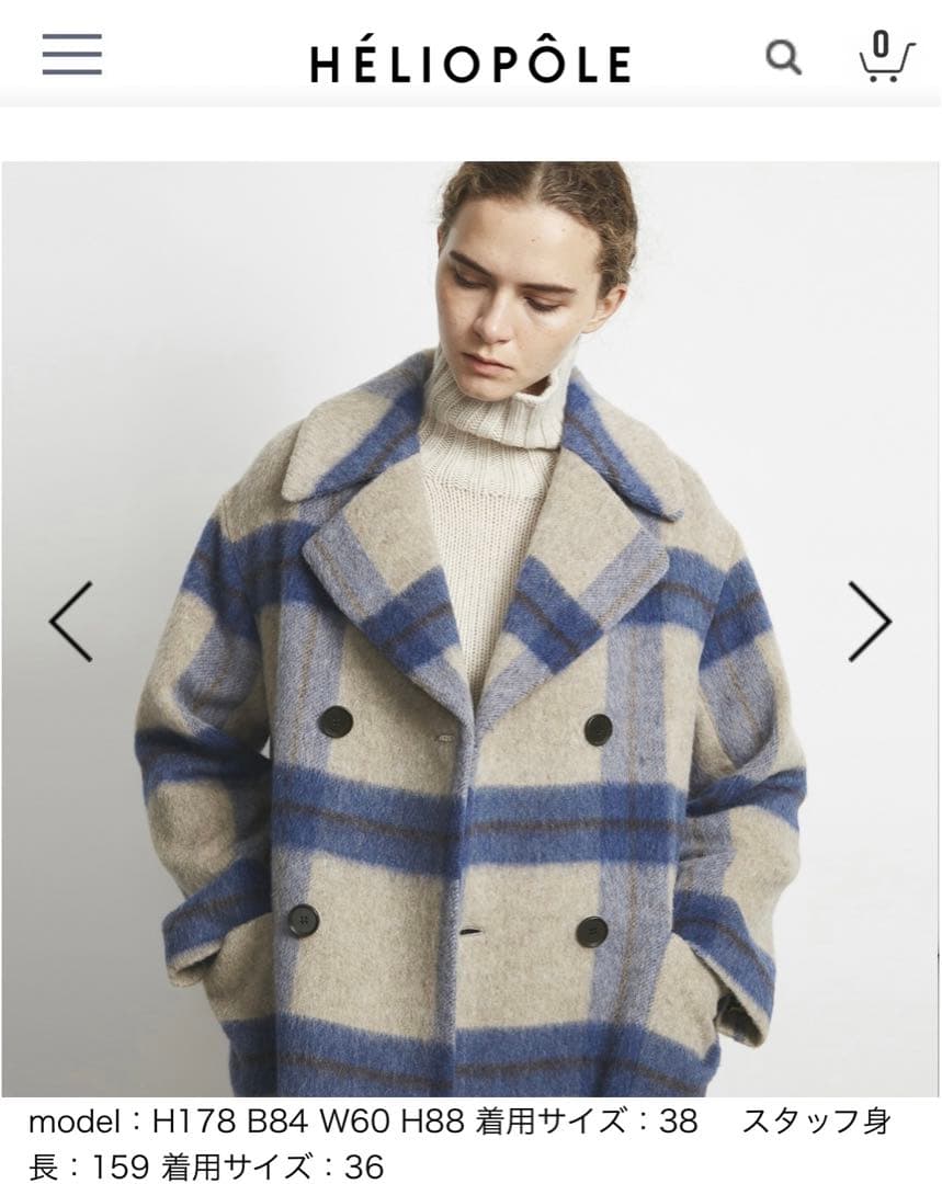 エリオポール　チェスターシャギーチェックコート