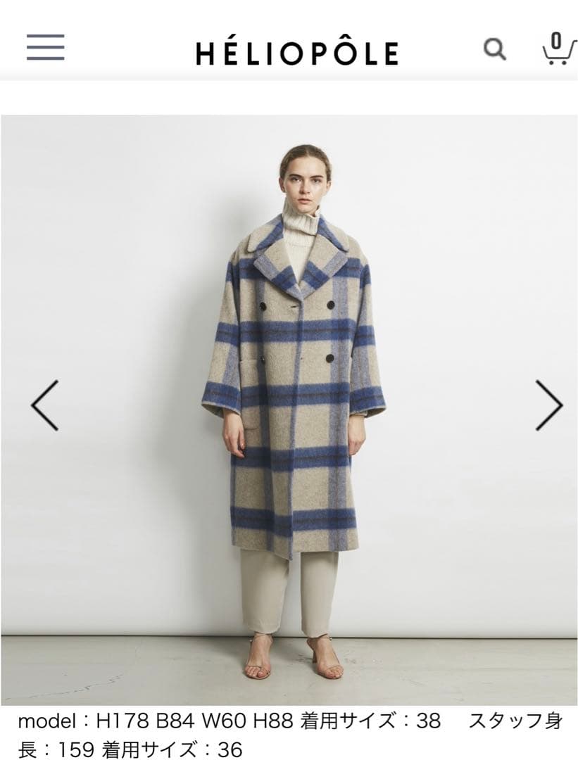 エリオポール　チェスターシャギーチェックコート