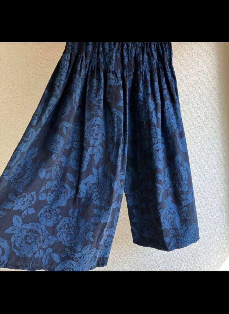 【美品】plantation bizenフラワーJQ ワイドパンツ