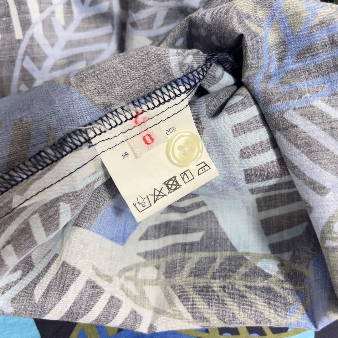 みなとのてんらんかい　総柄 シャツロングワンピース ボタニカル柄