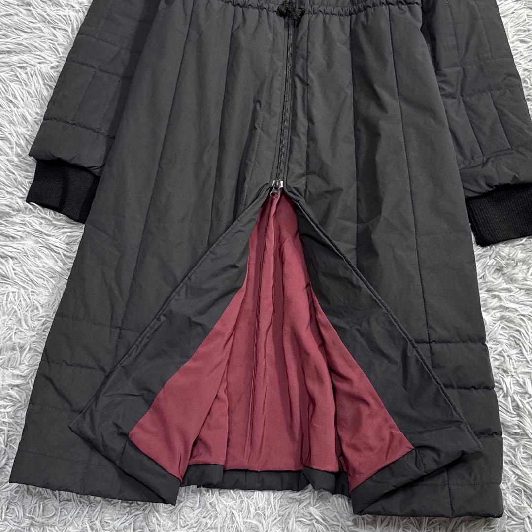 美品✨シビラ 中綿 ロングダウンコート Aライン リブニット ブラック ボルドー