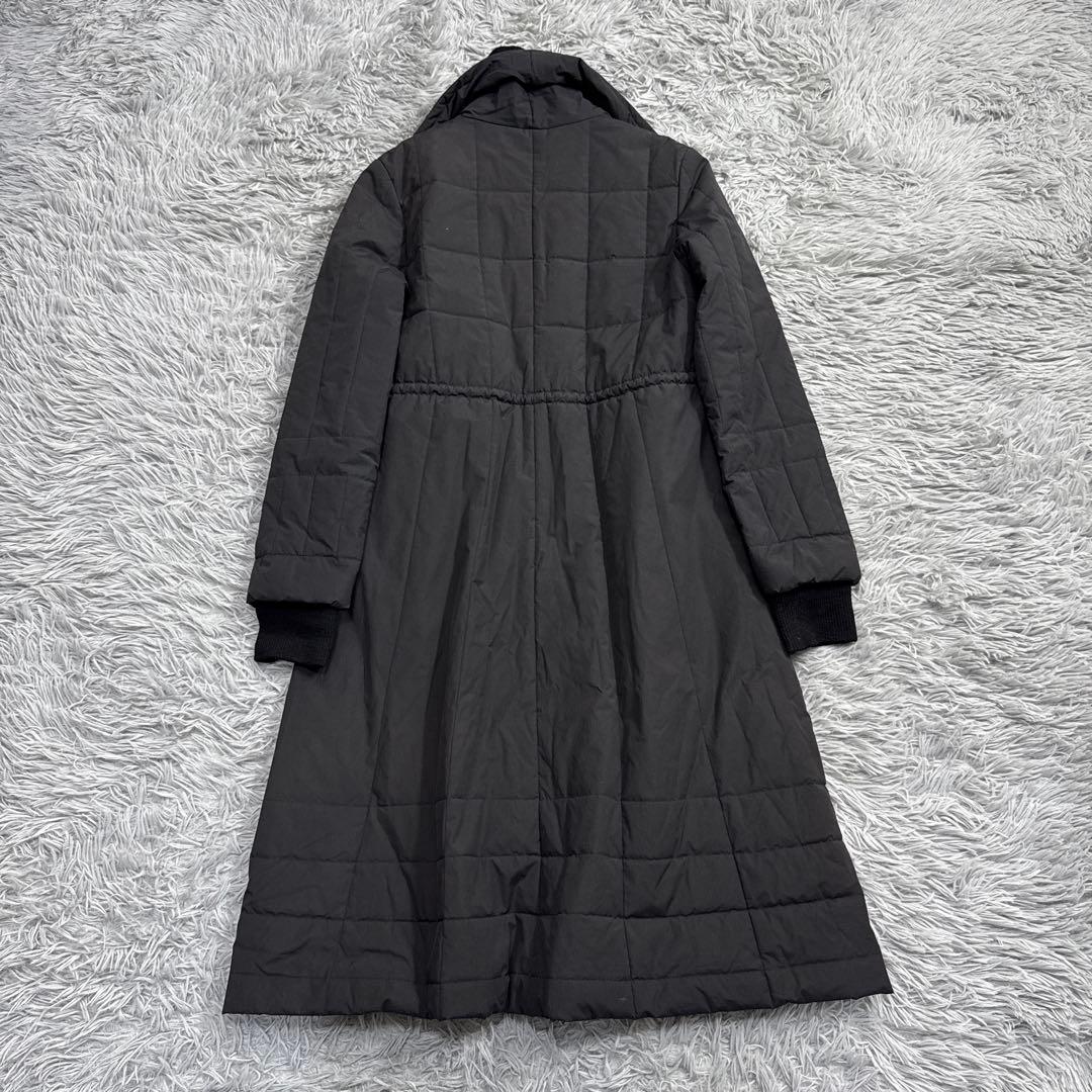 美品✨シビラ 中綿 ロングダウンコート Aライン リブニット ブラック ボルドー