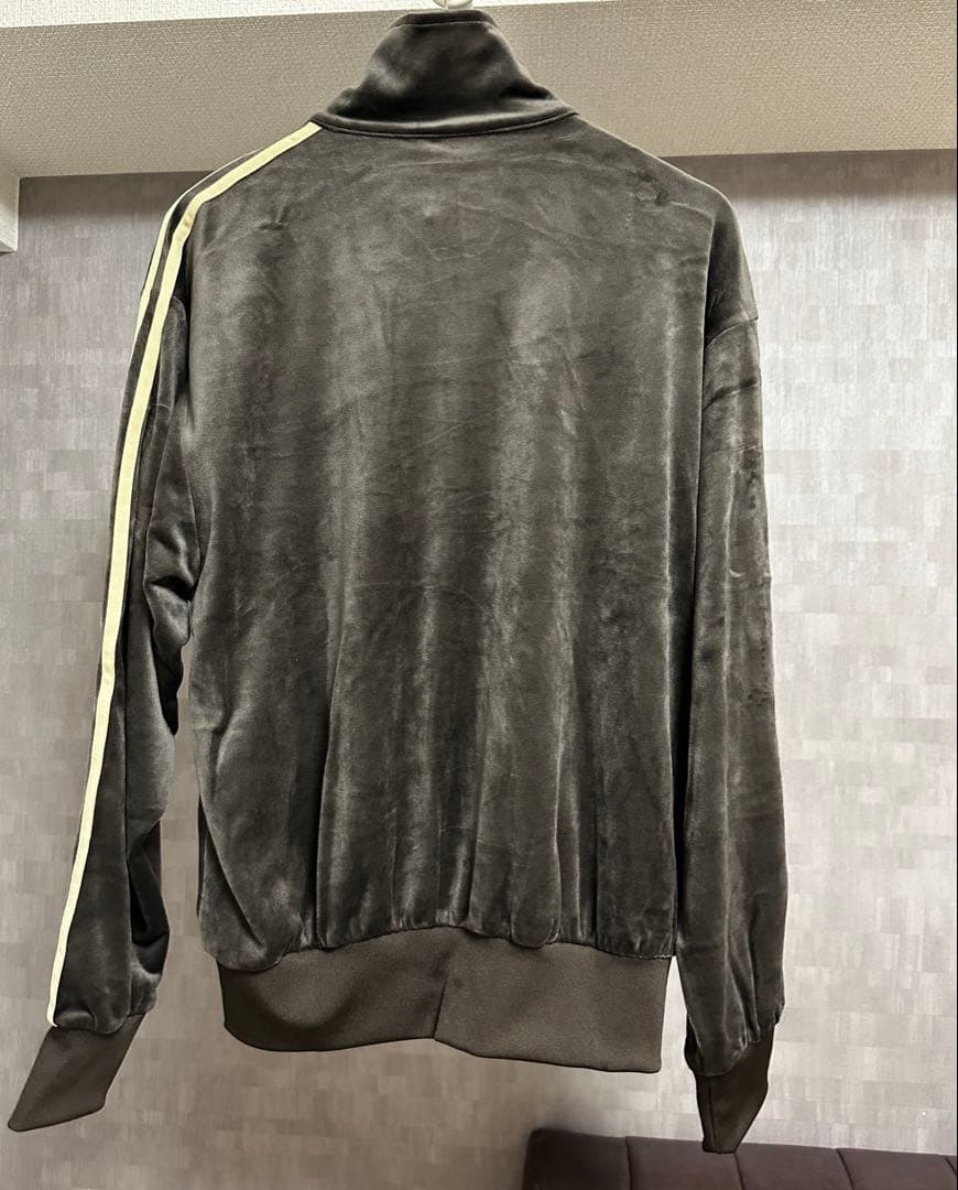 即日配送可！adidas ブラウン トラックジャケット ファイヤーバード ベロア