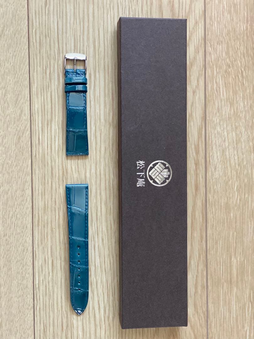 クロコダイル シャイニーシアン 19-16mm 松下庵USED 革　レザー　時計