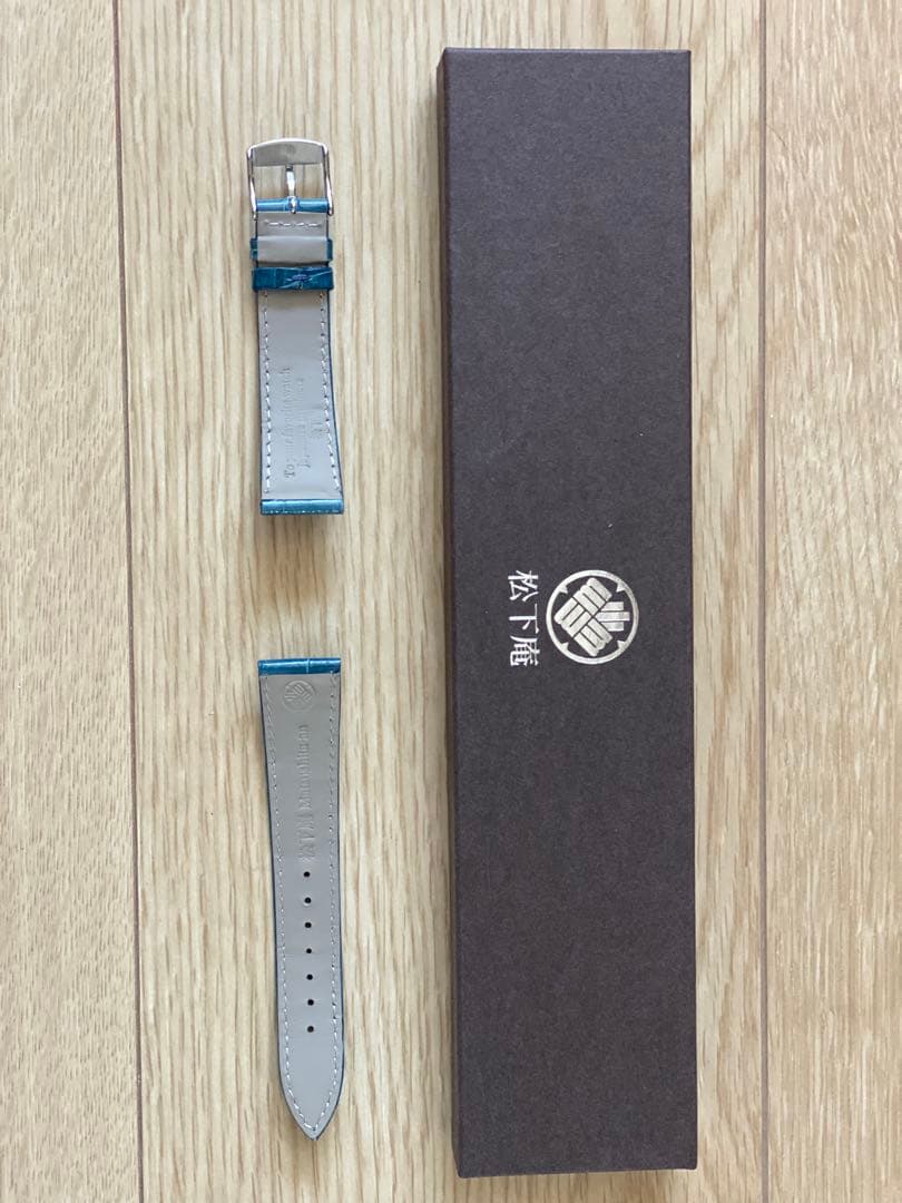 クロコダイル シャイニーシアン 19-16mm 松下庵USED 革　レザー　時計