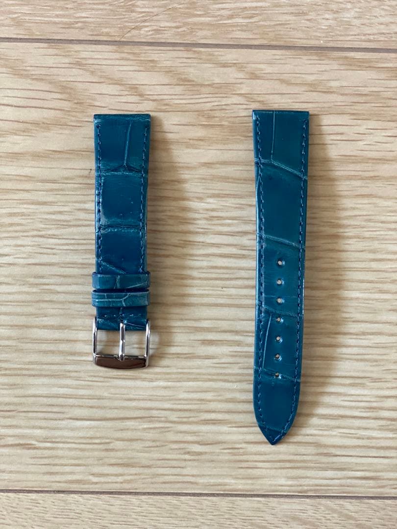 クロコダイル シャイニーシアン 19-16mm 松下庵USED 革　レザー　時計