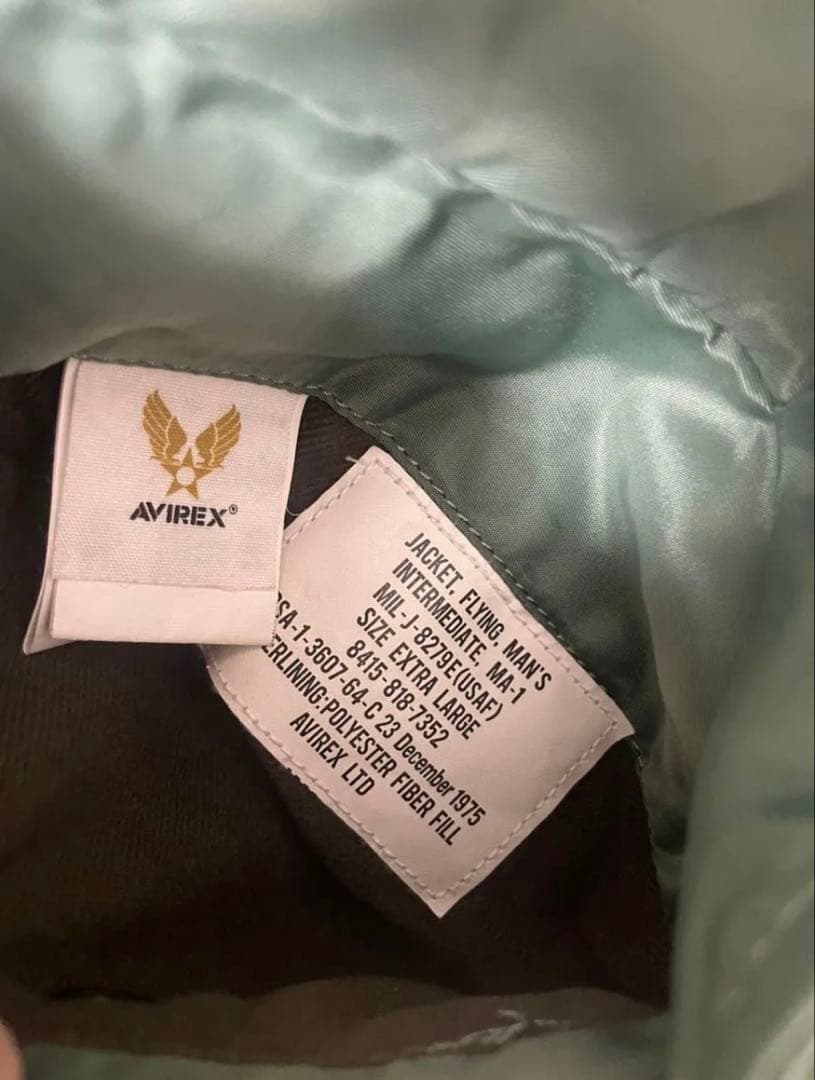 AVIREX XL フライトジャケットMA-1 アーチロゴ　コマーシャルロゴ