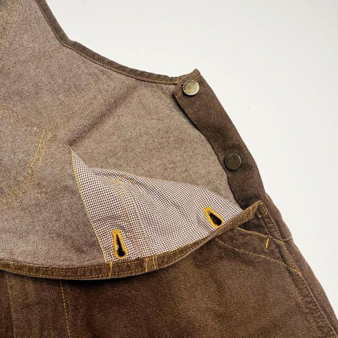 【希少色】ピンクハウス サロペット オーバーオール クマ刺繍 デニム ブラウン