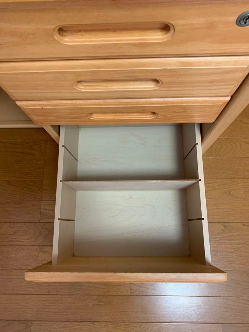 【送料無料】くろがね工作所　ナチュラルウッドデスク 学習机　鍵付き　美品　事務机