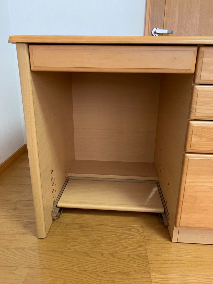 【送料無料】くろがね工作所　ナチュラルウッドデスク 学習机　鍵付き　美品　事務机