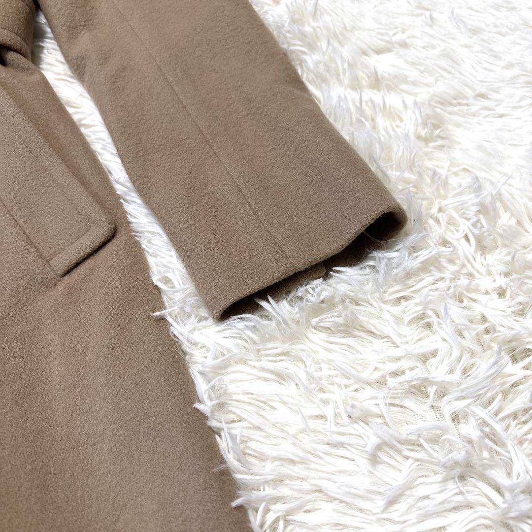 【美品】BURBERRY ベルト付き Aラインウールコート キャメル38