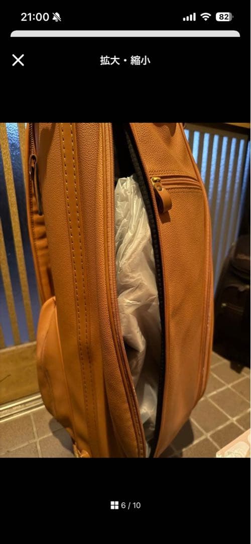 キャメル レザー ゴルフバッグ キャディバッグ