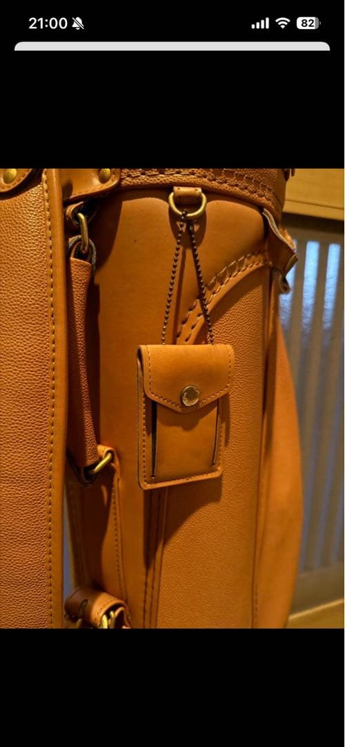 キャメル レザー ゴルフバッグ キャディバッグ