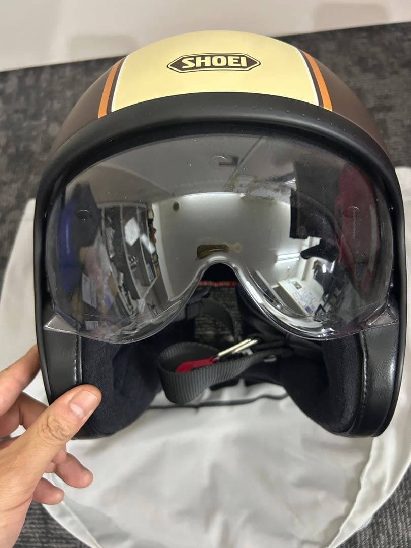 美品　SHOEI ジェットヘルメット j・o キャブレター ブラウン S