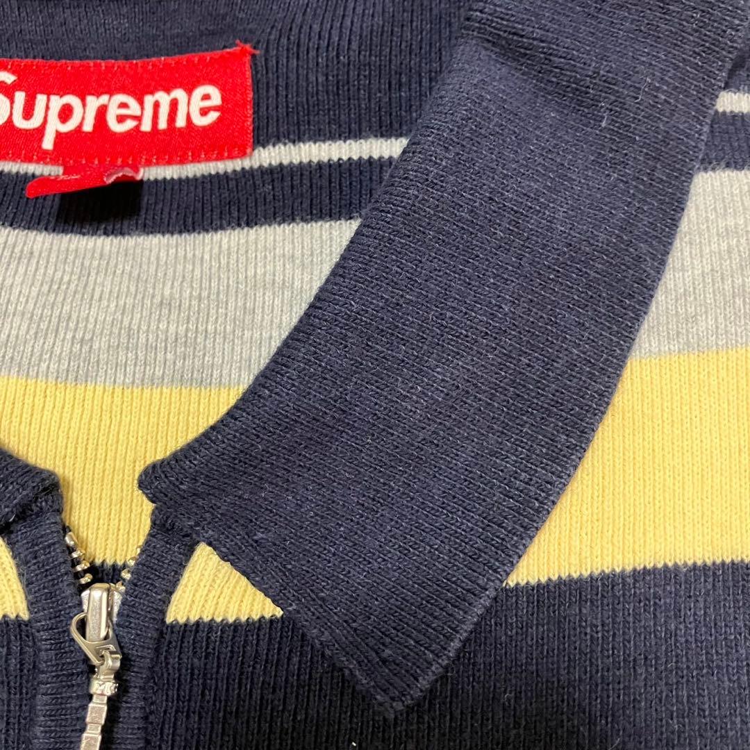 トップス Supreme Stripe Zip L/S Polo