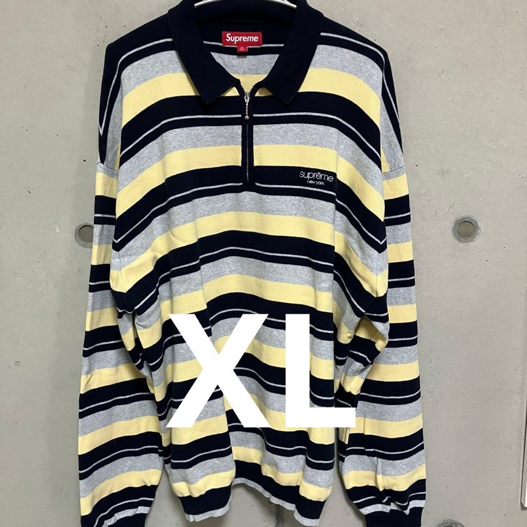 トップス Supreme Stripe Zip L/S Polo