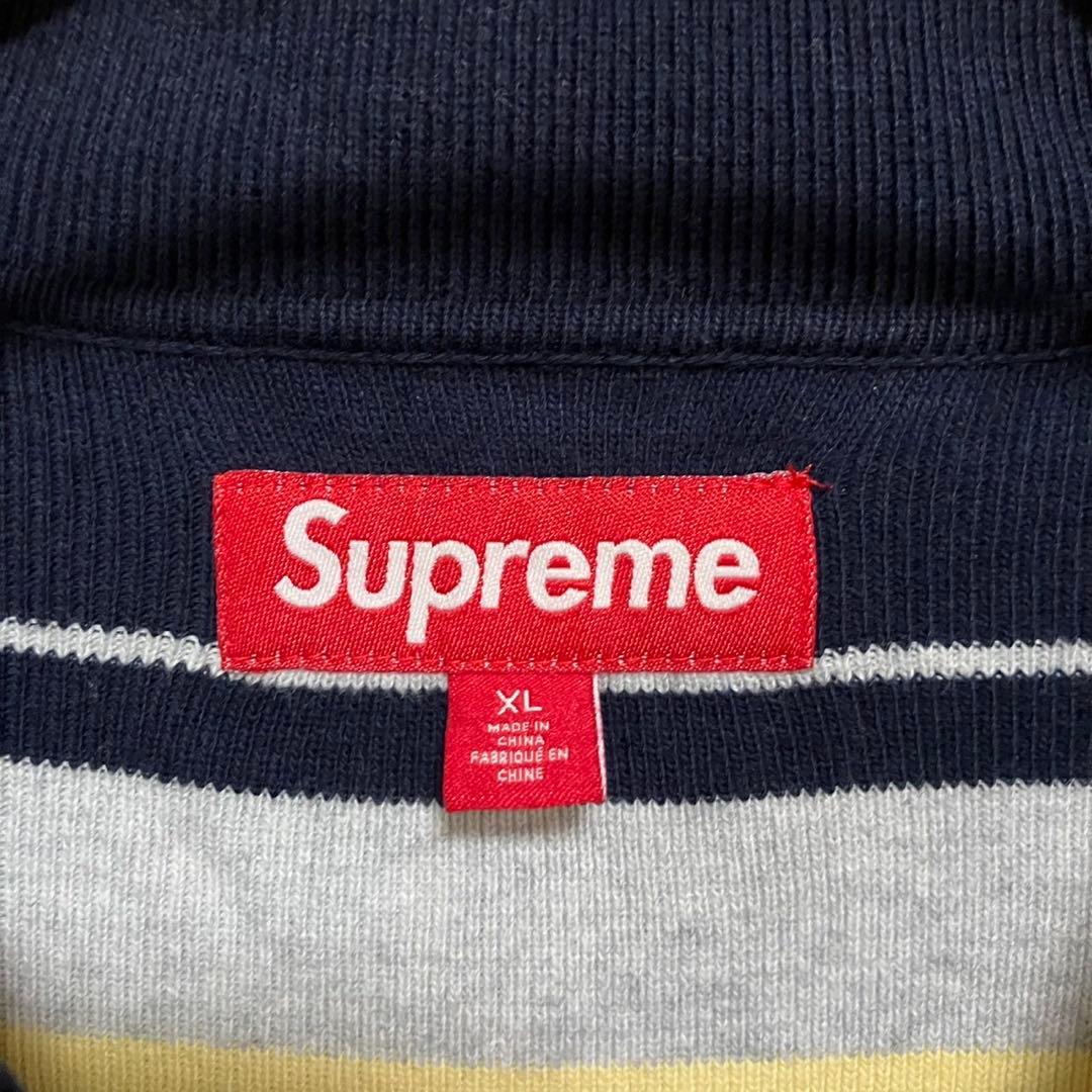 トップス Supreme Stripe Zip L/S Polo