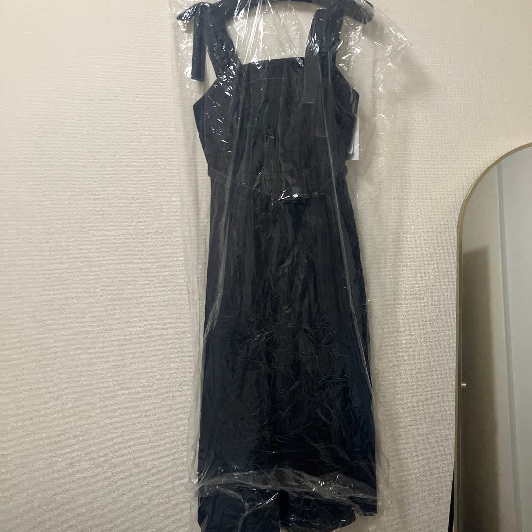 【新品】【セール中】アプワイザーリッシェ　ショルダーリボンデニムジャンスカ　紺S