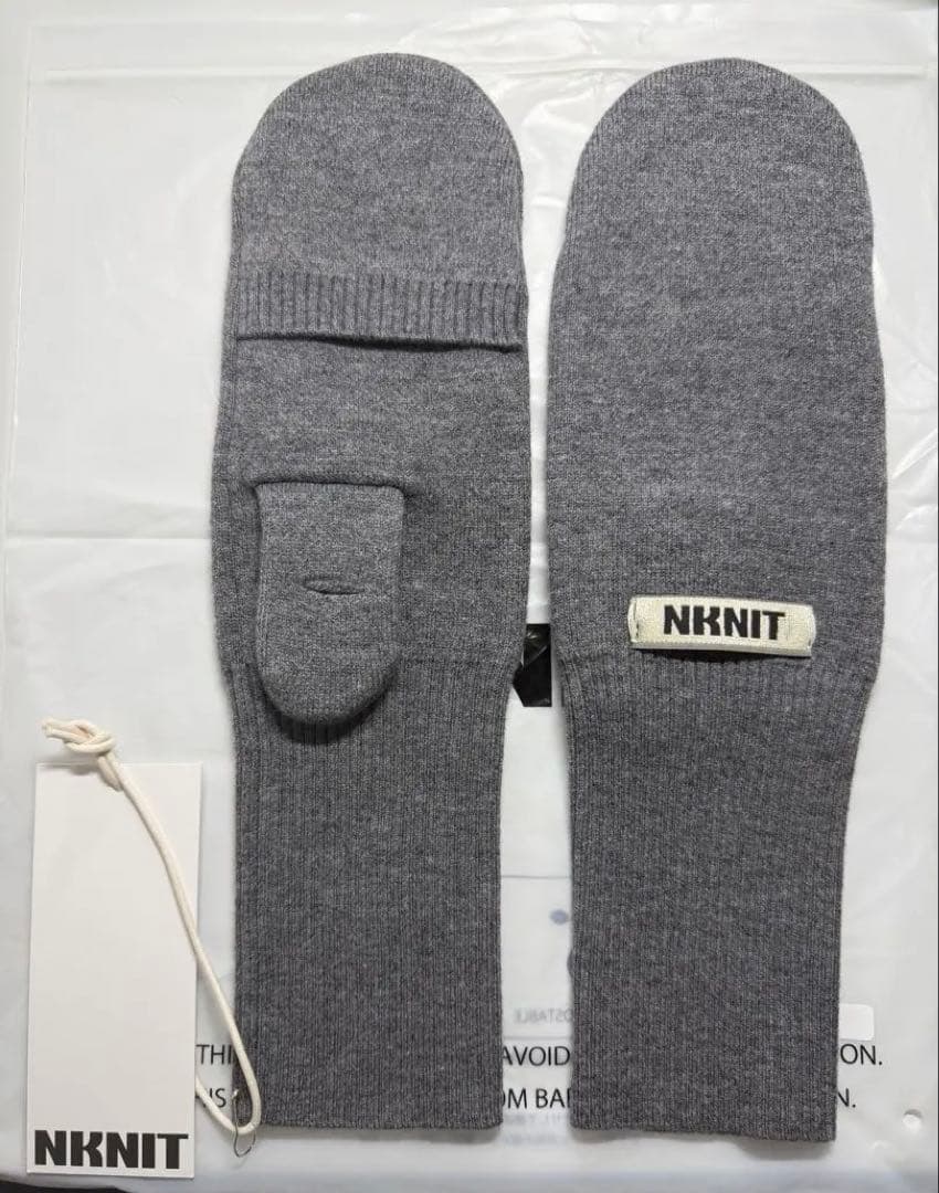 【NKNIT】KNIT mittens /グレー/ニットミトン