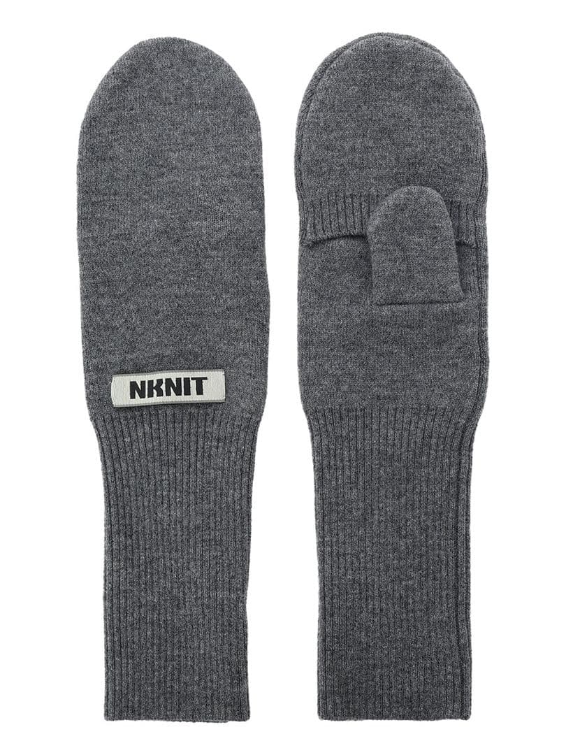【NKNIT】KNIT mittens /グレー/ニットミトン