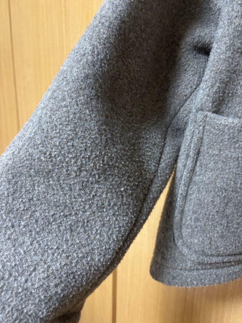 danton ウールカラーレスジャケット　ダントン　グレイッシュベージュ