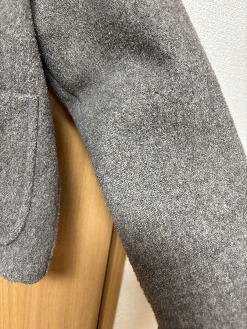 danton ウールカラーレスジャケット　ダントン　グレイッシュベージュ