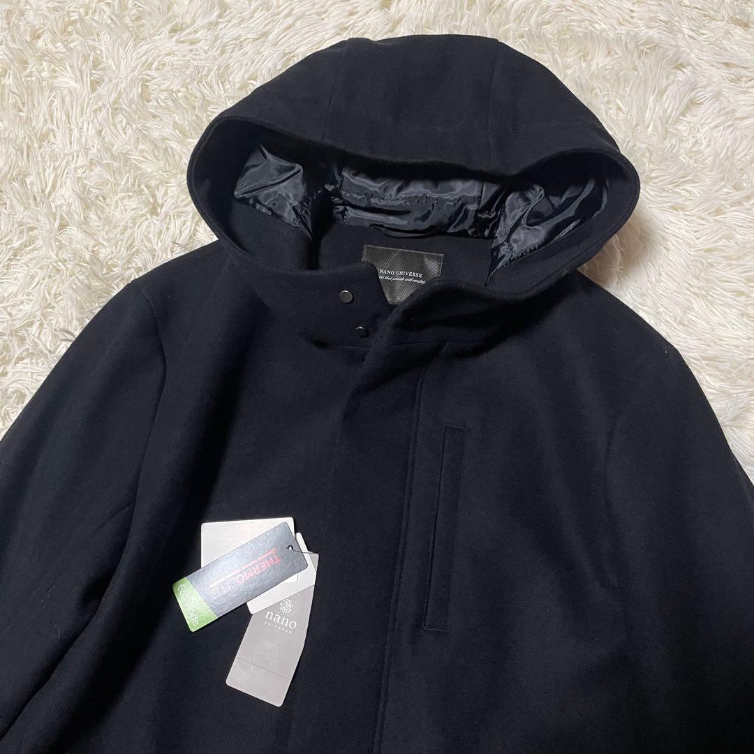 【Y☆M】ナノユニバース メルトンフードコート ブラック Sサイズ