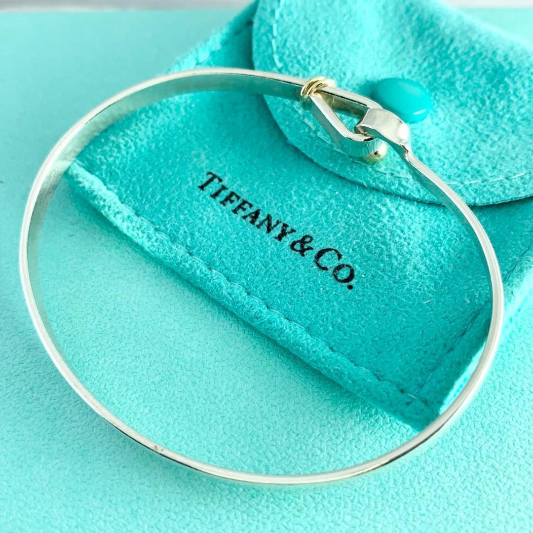箱袋付き ティファニー フック&アイ バングル ゴールド ブレスレット WG1