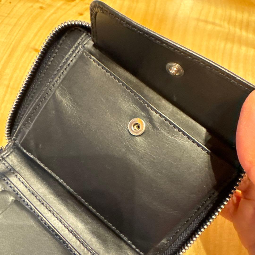 マルジェラレザー 二つ折り財布 ネイビー