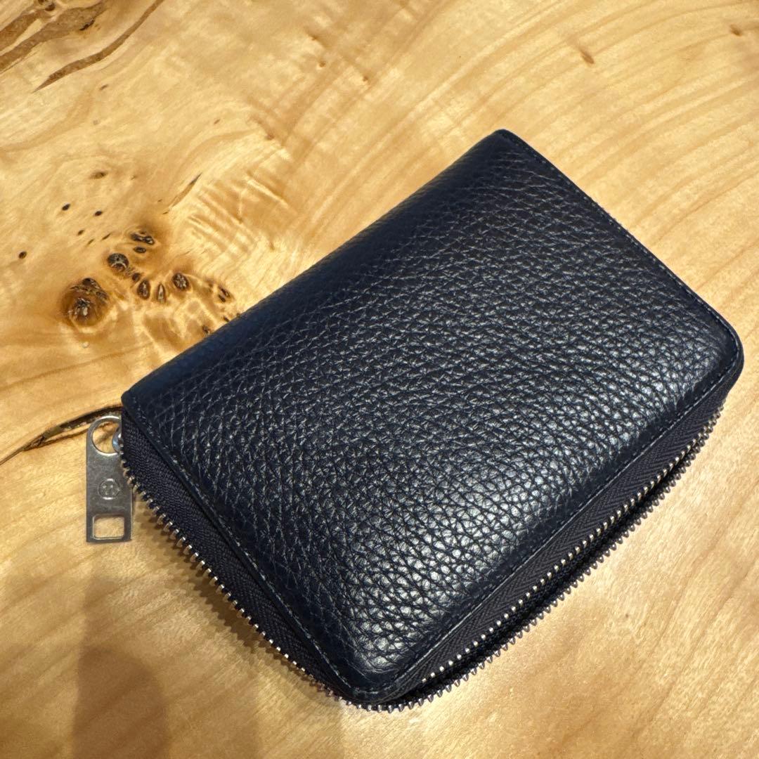 マルジェラレザー 二つ折り財布 ネイビー