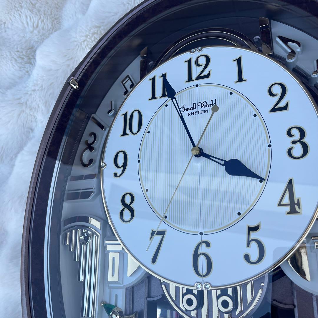 【美品】RHYTHMスモールワールドアルディ 4MN545RH からくり時計