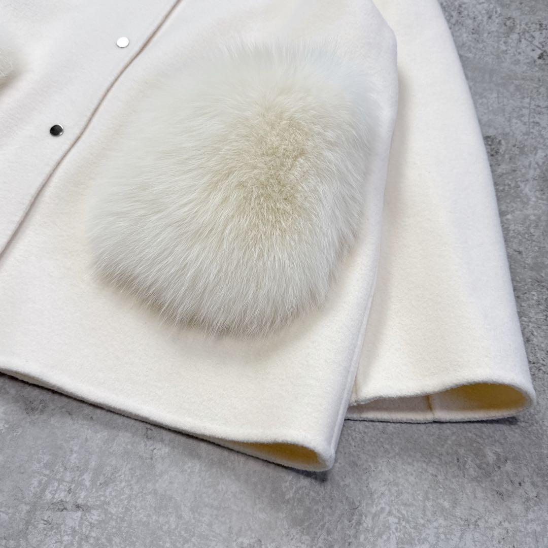 u-big 石井毛皮 ウールダブルフェイス FOXポケットファーコート S