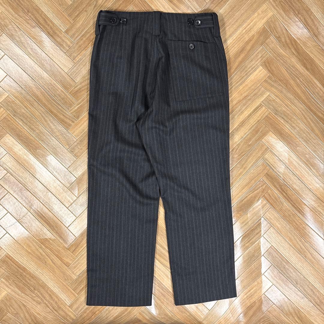 マーガレットハウエル×LOVAT ウールスラックス ストライプ チャコールグレー