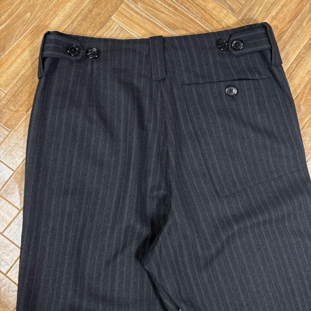 マーガレットハウエル×LOVAT ウールスラックス ストライプ チャコールグレー