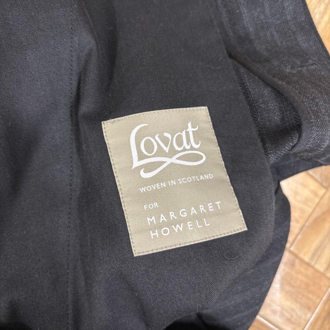 マーガレットハウエル×LOVAT ウールスラックス ストライプ チャコールグレー