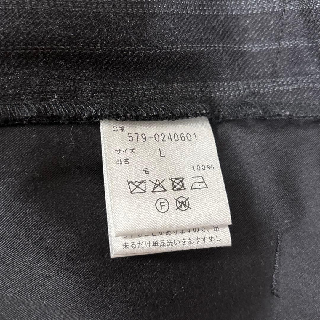 マーガレットハウエル×LOVAT ウールスラックス ストライプ チャコールグレー