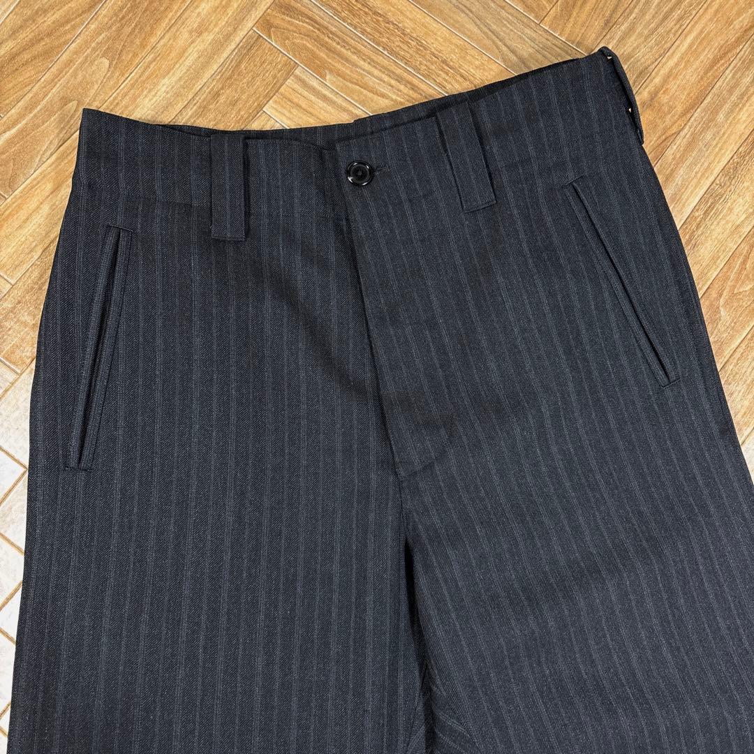 マーガレットハウエル×LOVAT ウールスラックス ストライプ チャコールグレー