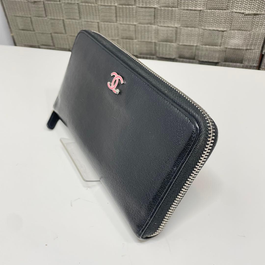 H*i様 CHANEL 長財布　ブラック　花柄　ココマーク