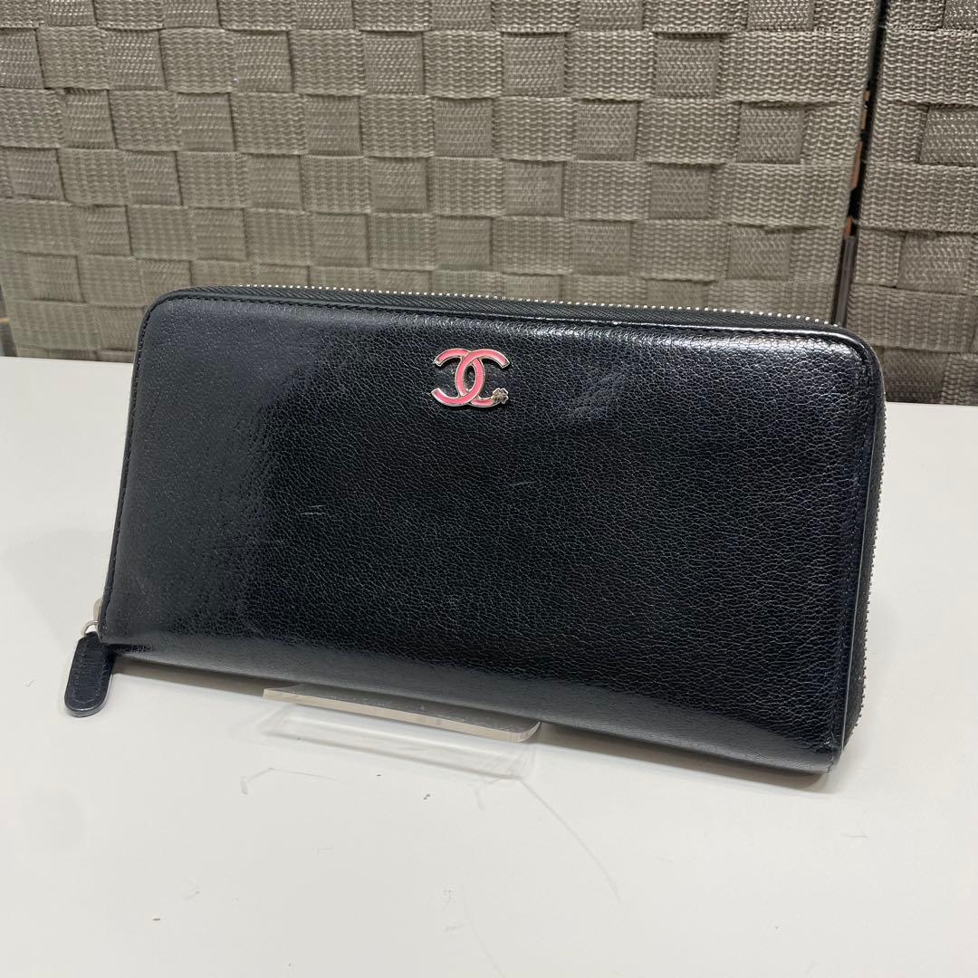 H*i様 CHANEL 長財布　ブラック　花柄　ココマーク