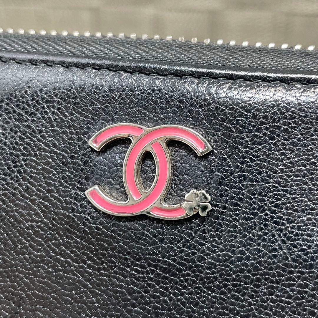 H*i様 CHANEL 長財布　ブラック　花柄　ココマーク