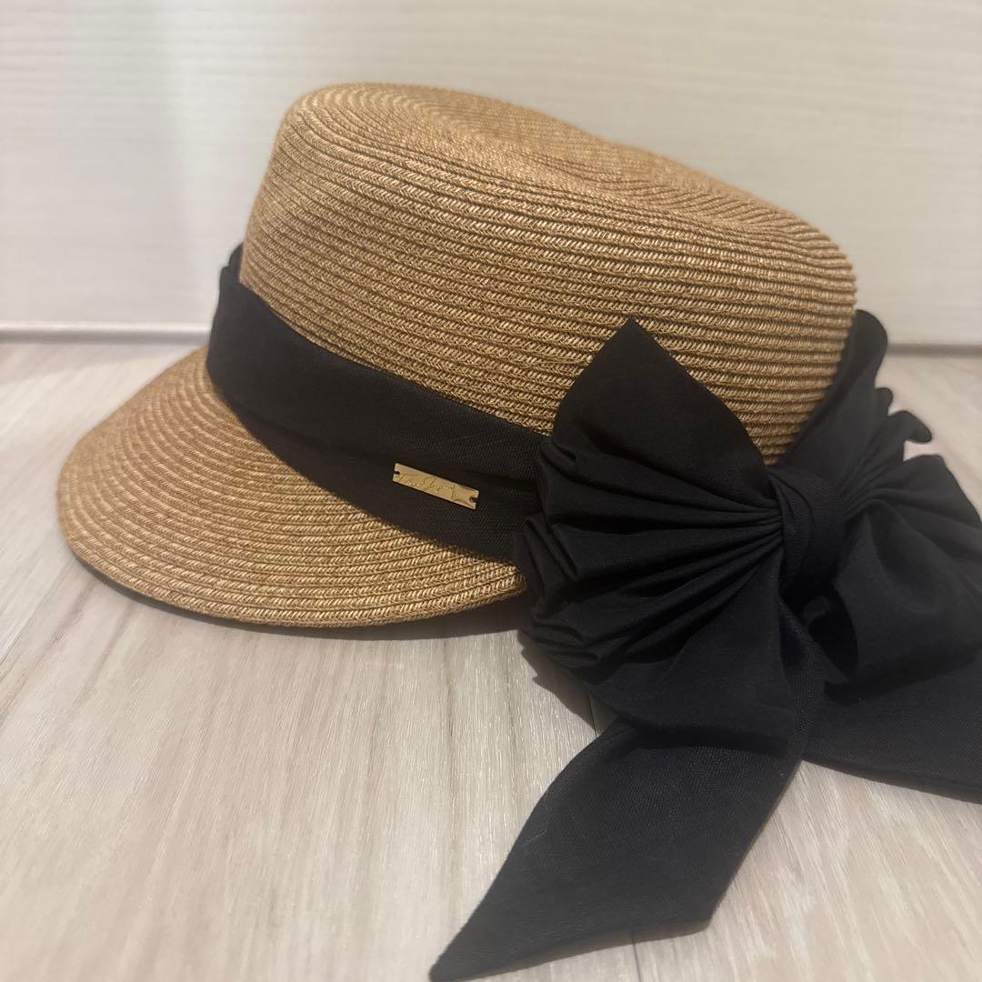 【完売品】CA4LA♡カシラ リボン付き麦わら帽子 ストローハット キャスケット