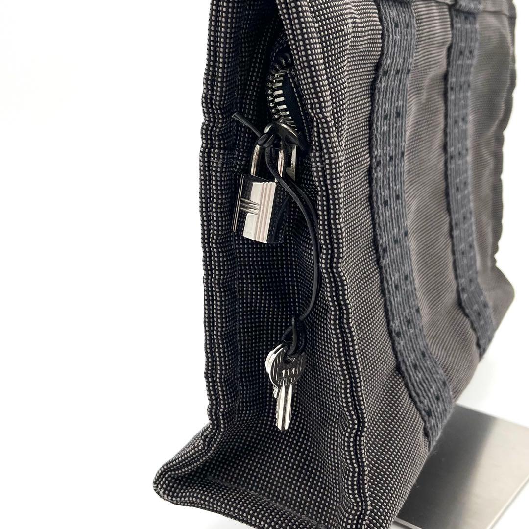 HERMES エルメス エールラインPM トート グレー 鍵2 カデナ